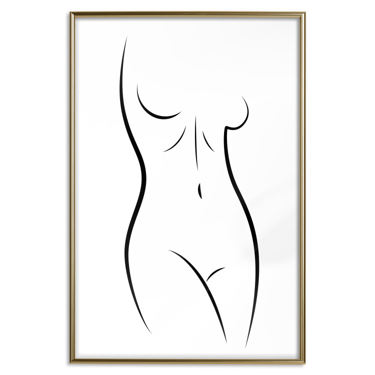 Wall Poster Ideal Body - black and white simple composition with woman's silhouette 117225 additionalImage 20