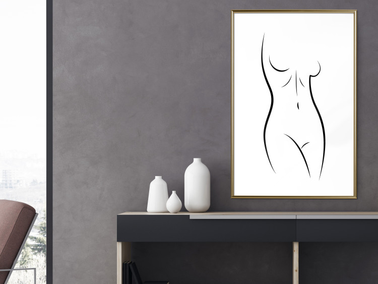 Wall Poster Ideal Body - black and white simple composition with woman's silhouette 117225 additionalImage 15