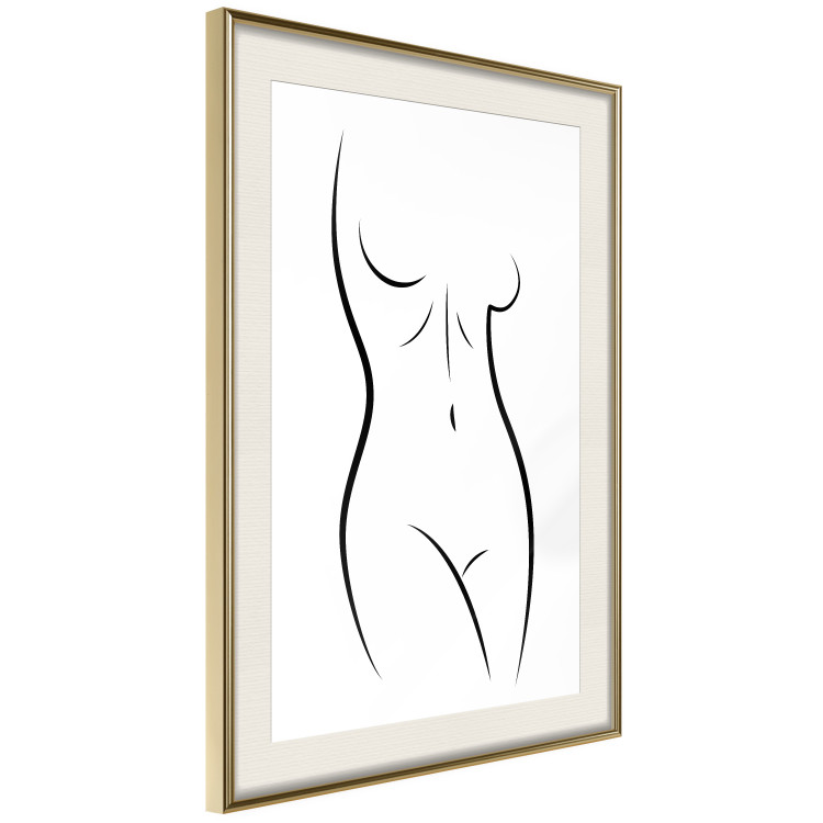 Wall Poster Ideal Body - black and white simple composition with woman's silhouette 117225 additionalImage 2