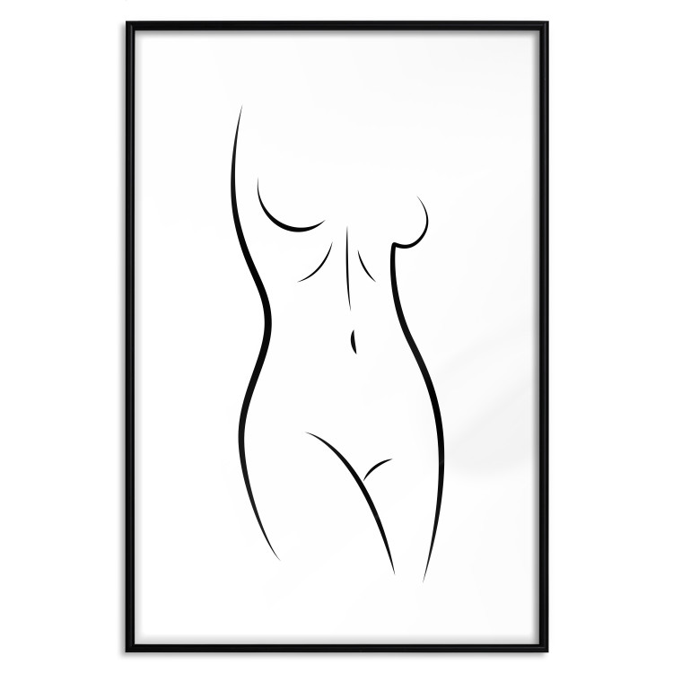 Wall Poster Ideal Body - black and white simple composition with woman's silhouette 117225 additionalImage 17