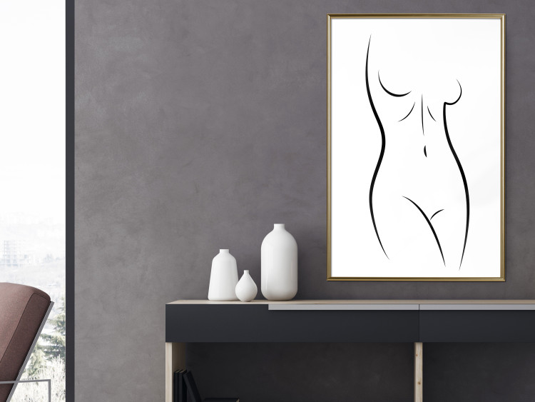 Wall Poster Ideal Body - black and white simple composition with woman's silhouette 117225 additionalImage 7
