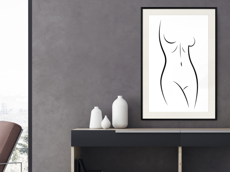 Wall Poster Ideal Body - black and white simple composition with woman's silhouette 117225 additionalImage 22