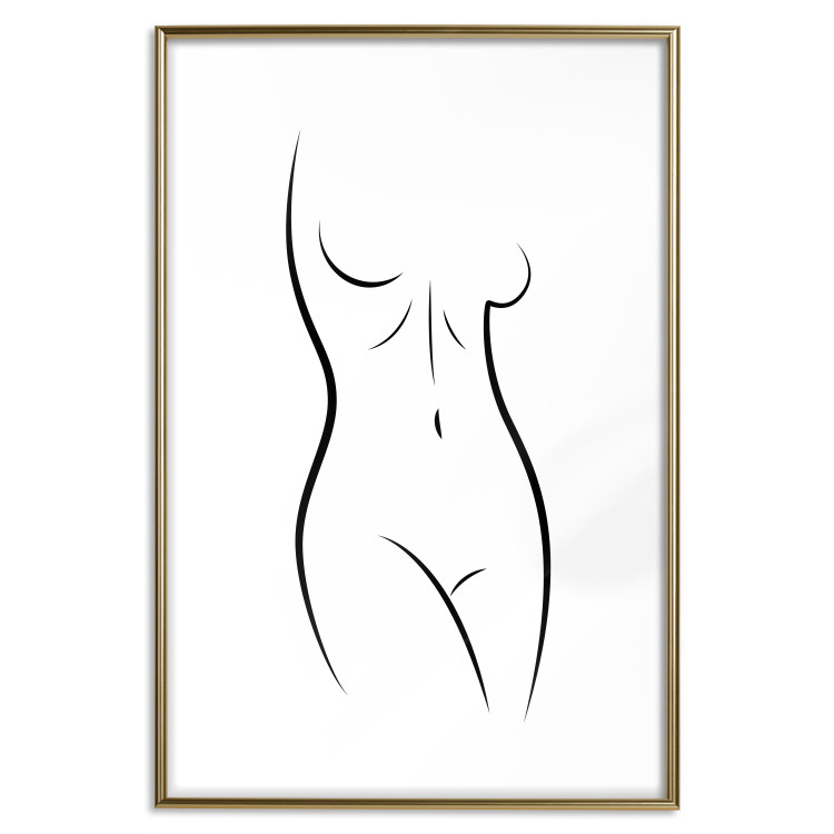 Wall Poster Ideal Body - black and white simple composition with woman's silhouette 117225 additionalImage 16