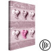 Canvas Art Print Stone love - six hearts on a concrete texture in pink colors 118225 additionalThumb 6