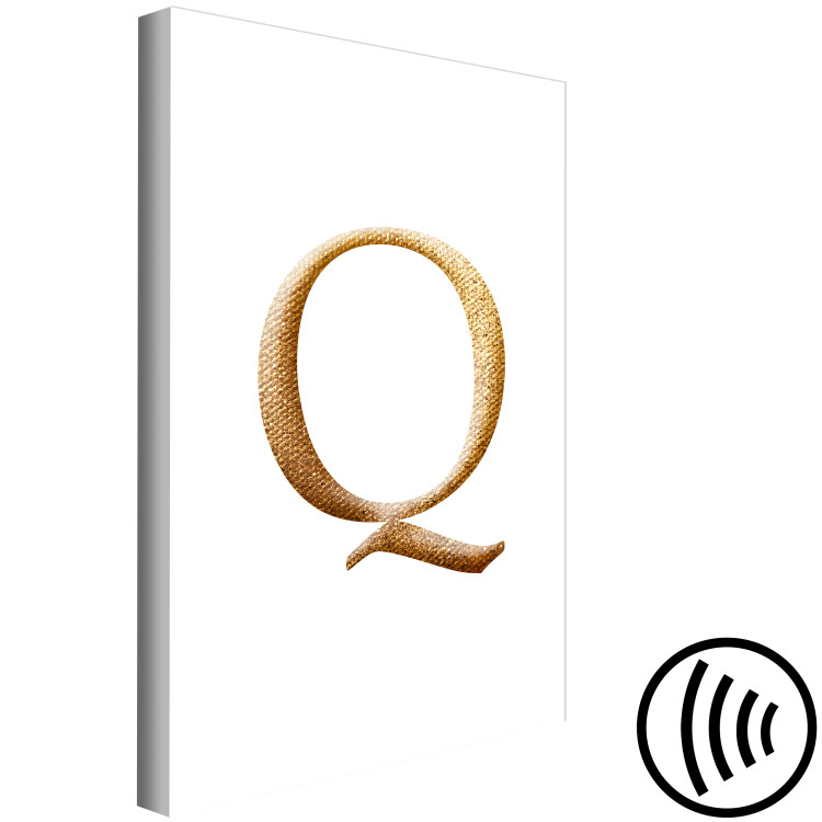 Canvas Q - minimalist golden letter with texture imitation on white 118325 additionalImage 6
