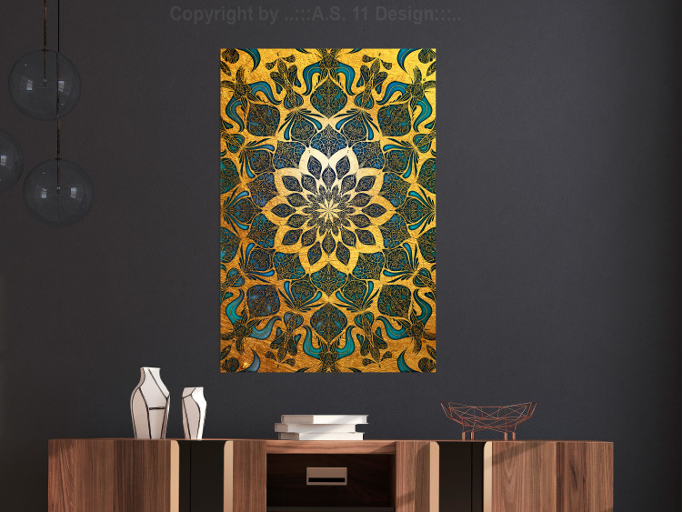 Wall Poster Gold of India - composition with a Zen-style Mandala in golden tones 119025 additionalImage 17