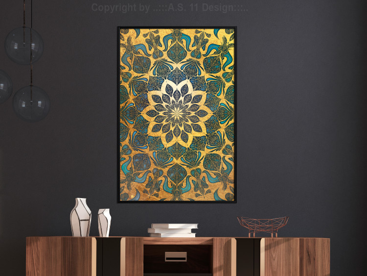 Wall Poster Gold of India - composition with a Zen-style Mandala in golden tones 119025 additionalImage 3