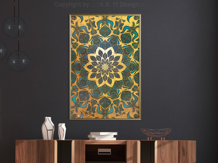 Wall Poster Gold of India - composition with a Zen-style Mandala in golden tones 119025 additionalImage 5