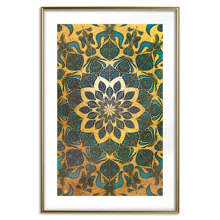Wall Poster Gold of India - composition with a Zen-style Mandala in golden tones 119025 additionalImage 14