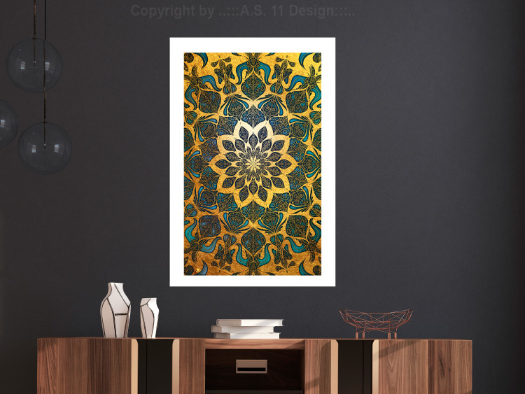 Wall Poster Gold of India - composition with a Zen-style Mandala in golden tones 119025 additionalImage 2