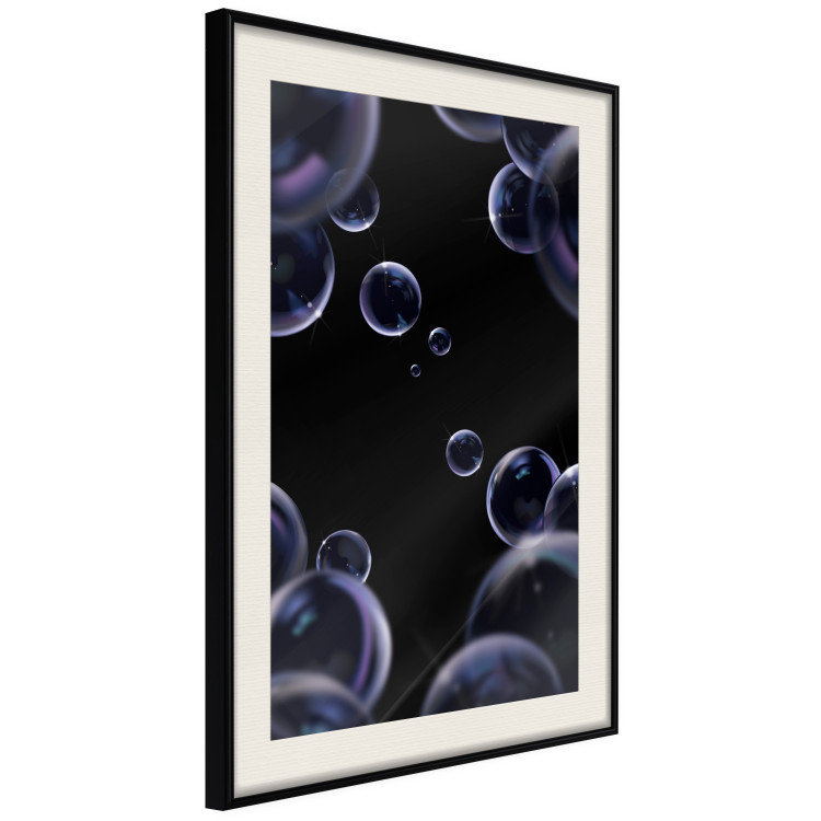 Wall Poster Lightness of Being - soap bubbles on a black background in an abstract motif 122625 additionalImage 3