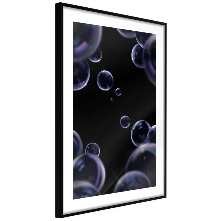 Wall Poster Lightness of Being - soap bubbles on a black background in an abstract motif 122625 additionalImage 11