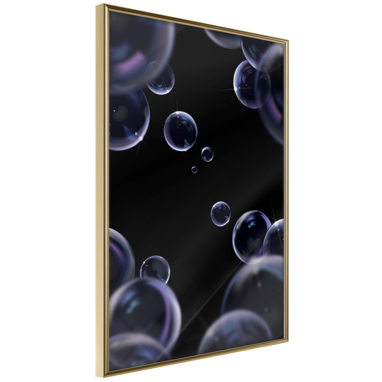 Wall Poster Lightness of Being - soap bubbles on a black background in an abstract motif 122625 additionalImage 12