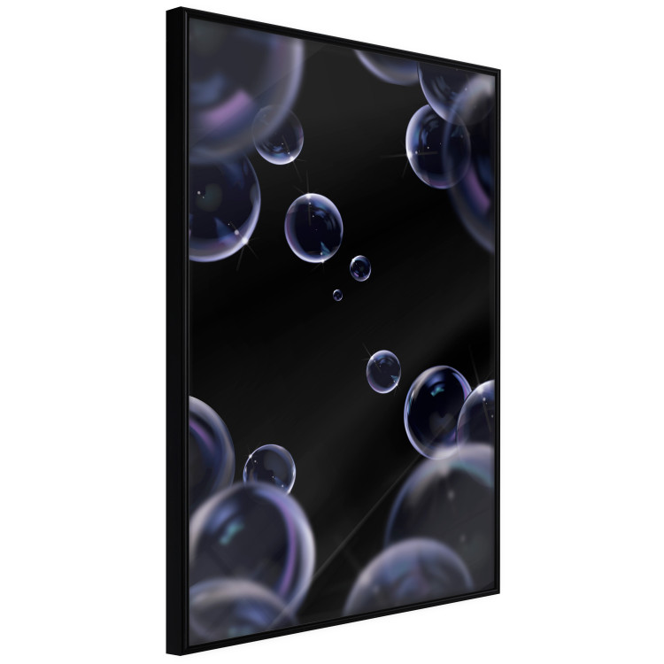 Wall Poster Lightness of Being - soap bubbles on a black background in an abstract motif 122625 additionalImage 10