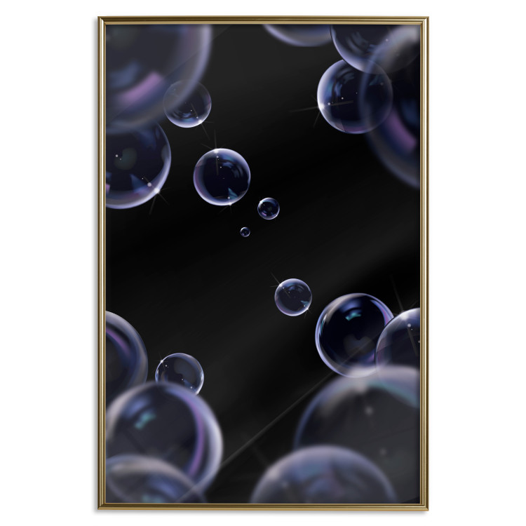 Wall Poster Lightness of Being - soap bubbles on a black background in an abstract motif 122625 additionalImage 20