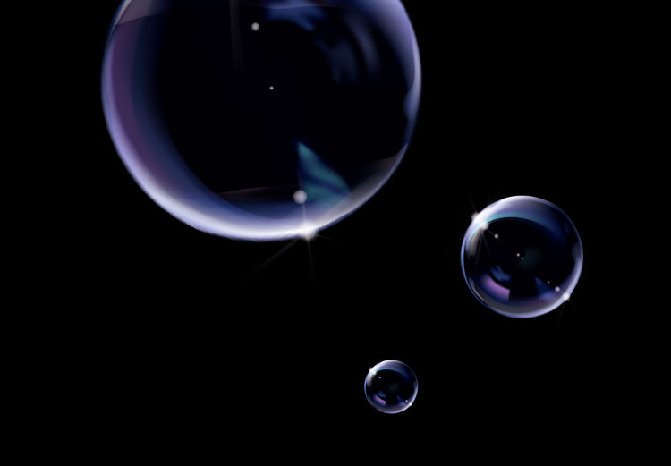 Wall Poster Lightness of Being - soap bubbles on a black background in an abstract motif 122625 additionalImage 9