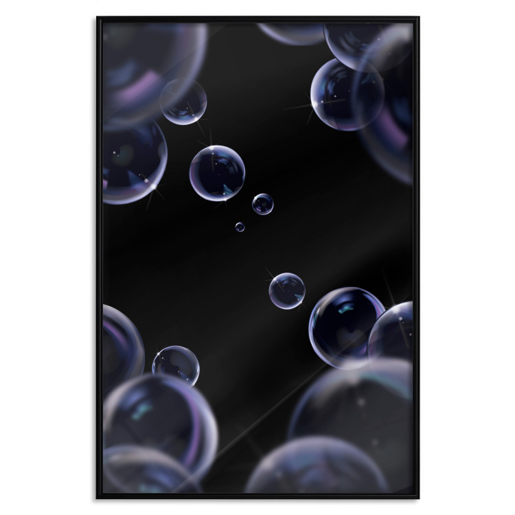 Wall Poster Lightness of Being - soap bubbles on a black background in an abstract motif 122625 additionalImage 18