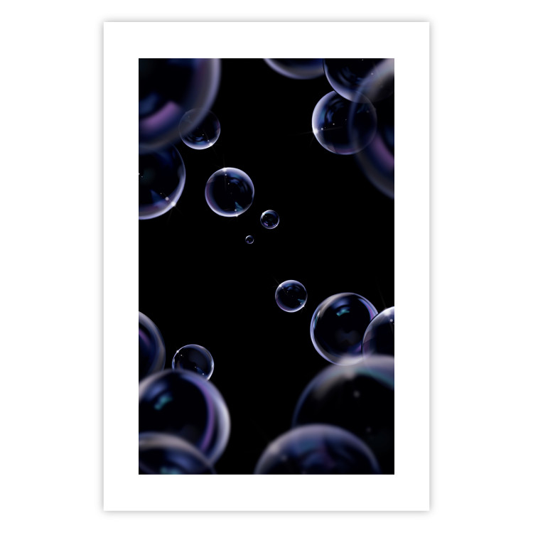 Wall Poster Lightness of Being - soap bubbles on a black background in an abstract motif 122625 additionalImage 19