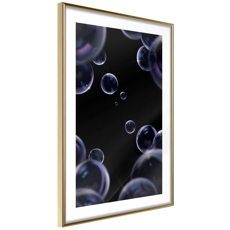 Wall Poster Lightness of Being - soap bubbles on a black background in an abstract motif 122625 additionalImage 6