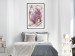 Poster Marble Magnolia - pink flowers on a background of white marble texture 122725 additionalThumb 4