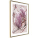 Poster Marble Magnolia - pink flowers on a background of white marble texture 122725 additionalThumb 8