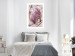 Poster Marble Magnolia - pink flowers on a background of white marble texture 122725 additionalThumb 2