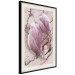 Poster Marble Magnolia - pink flowers on a background of white marble texture 122725 additionalThumb 3