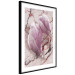 Poster Marble Magnolia - pink flowers on a background of white marble texture 122725 additionalThumb 11