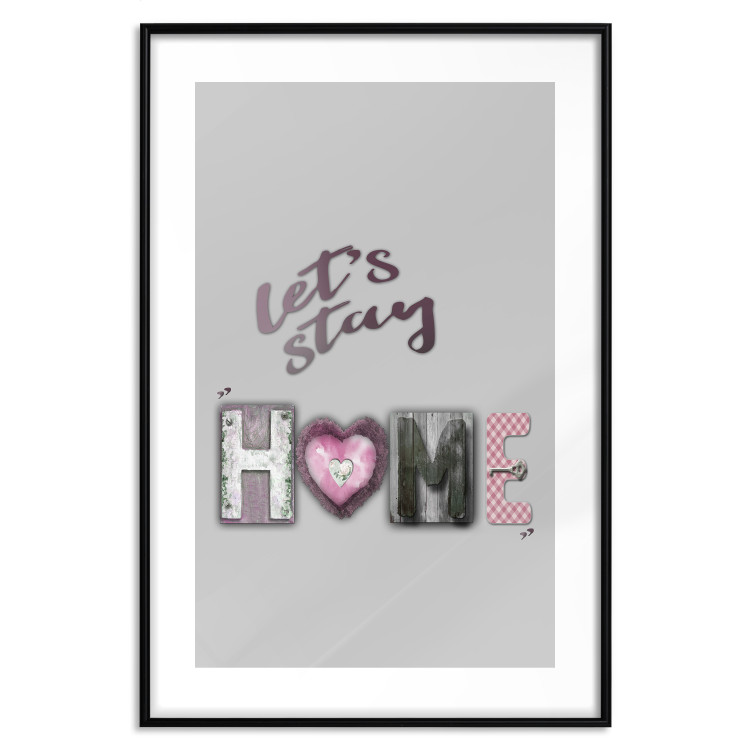 Poster Let's Stay Home - English text "home" on a solid gray background 122825 additionalImage 17