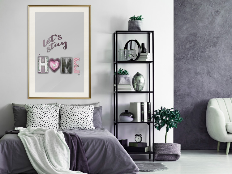 Poster Let's Stay Home - English text "home" on a solid gray background 122825 additionalImage 21