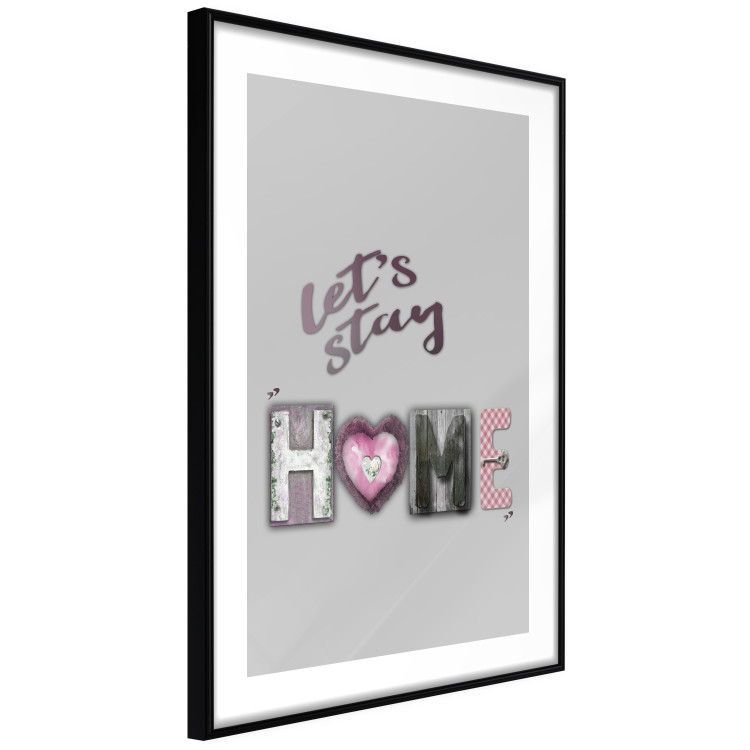 Poster Let's Stay Home - English text "home" on a solid gray background 122825 additionalImage 11