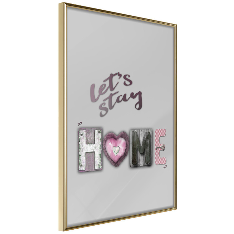 Poster Let's Stay Home - English text "home" on a solid gray background 122825 additionalImage 14