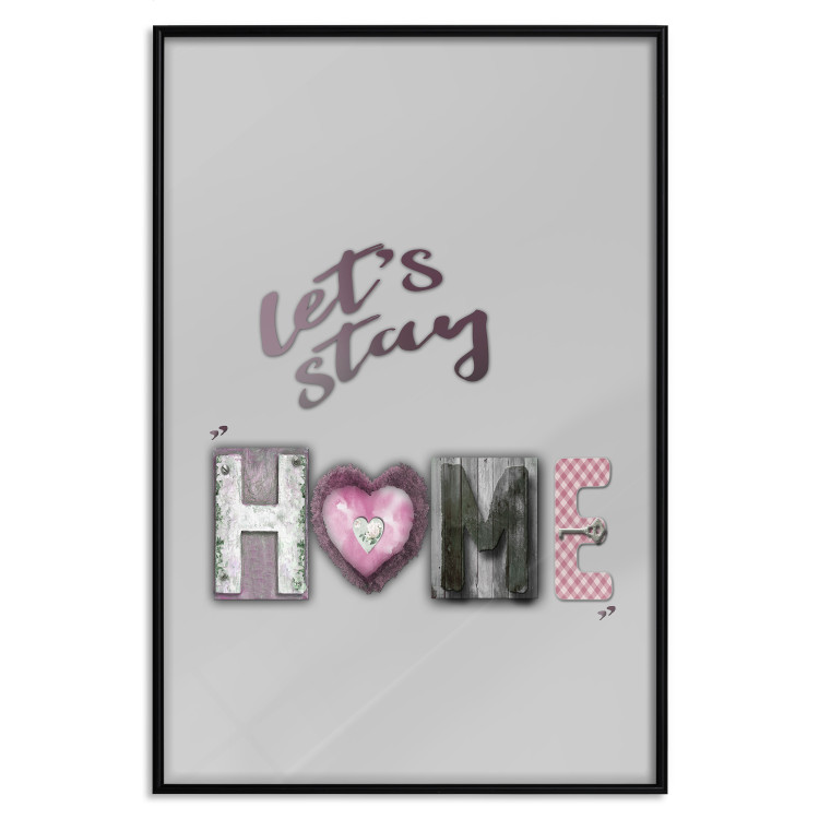 Poster Let's Stay Home - English text "home" on a solid gray background 122825 additionalImage 18