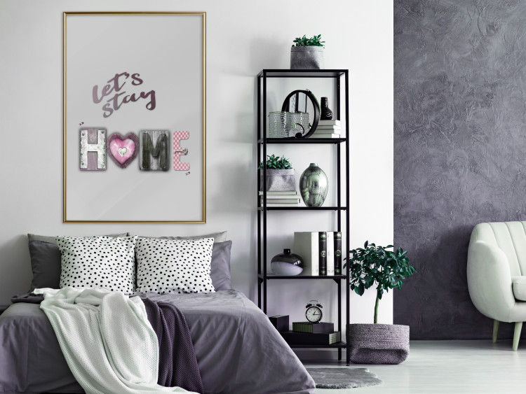 Poster Let's Stay Home - English text "home" on a solid gray background 122825 additionalImage 7