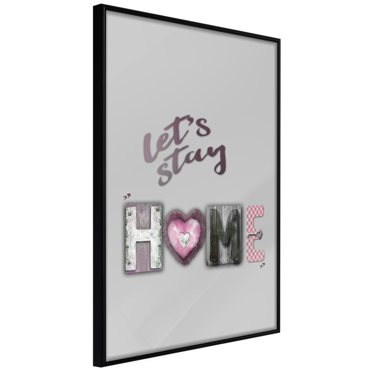 Poster Let's Stay Home - English text "home" on a solid gray background 122825 additionalImage 12