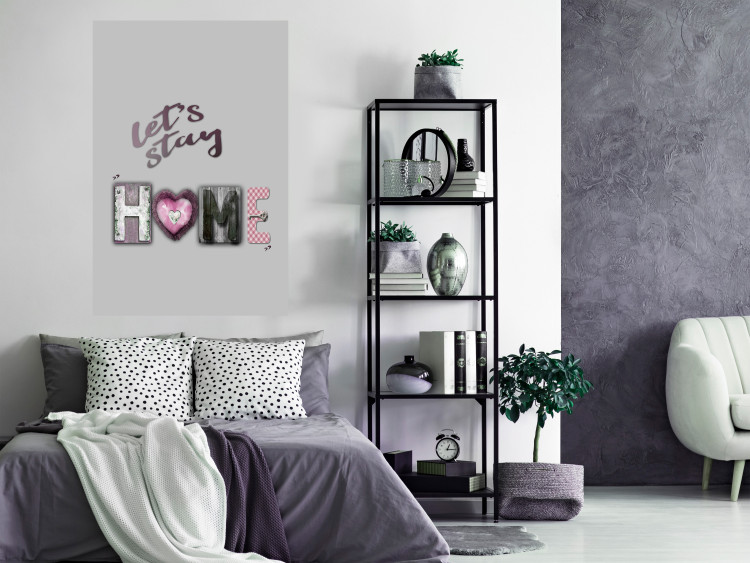 Poster Let's Stay Home - English text "home" on a solid gray background 122825 additionalImage 17