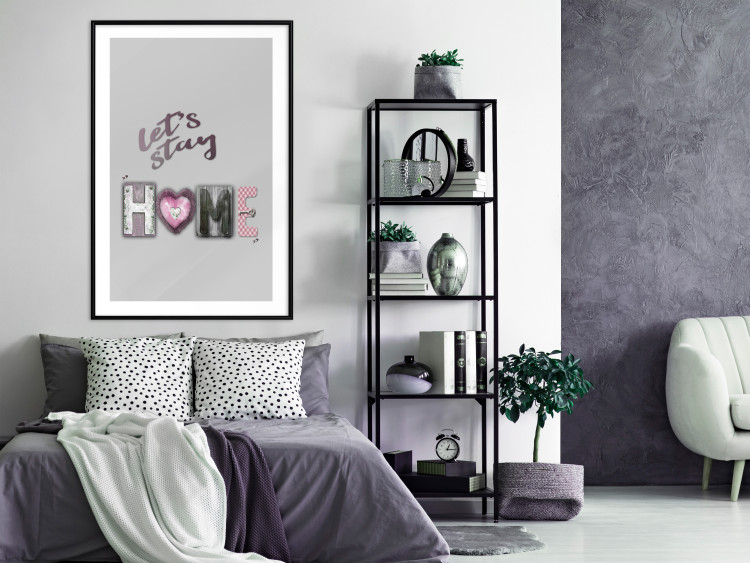 Poster Let's Stay Home - English text "home" on a solid gray background 122825 additionalImage 6