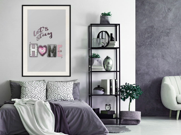 Poster Let's Stay Home - English text "home" on a solid gray background 122825 additionalImage 22