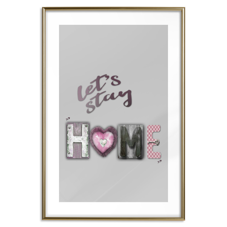 Poster Let's Stay Home - English text "home" on a solid gray background 122825 additionalImage 16