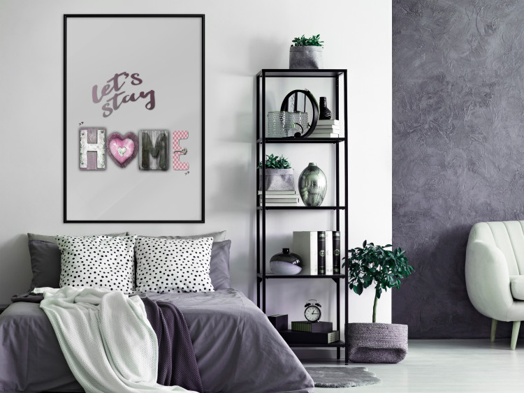 Poster Let's Stay Home - English text "home" on a solid gray background 122825 additionalImage 5
