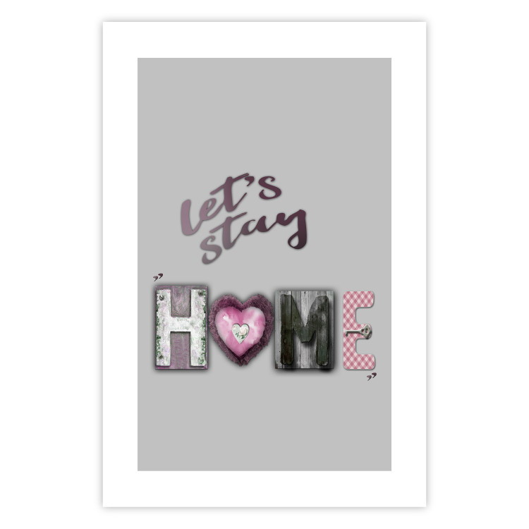 Poster Let's Stay Home - English text "home" on a solid gray background 122825 additionalImage 25
