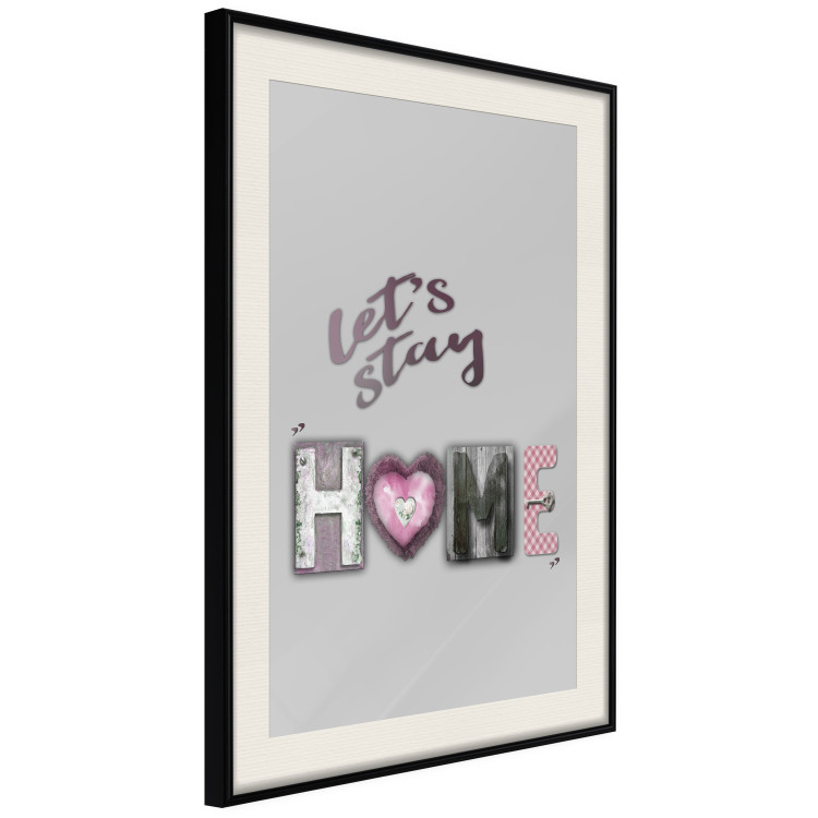 Poster Let's Stay Home - English text "home" on a solid gray background 122825 additionalImage 3