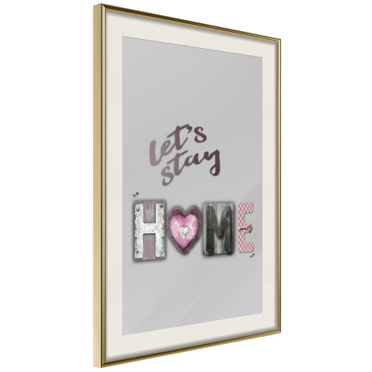 Poster Let's Stay Home - English text "home" on a solid gray background 122825 additionalImage 2