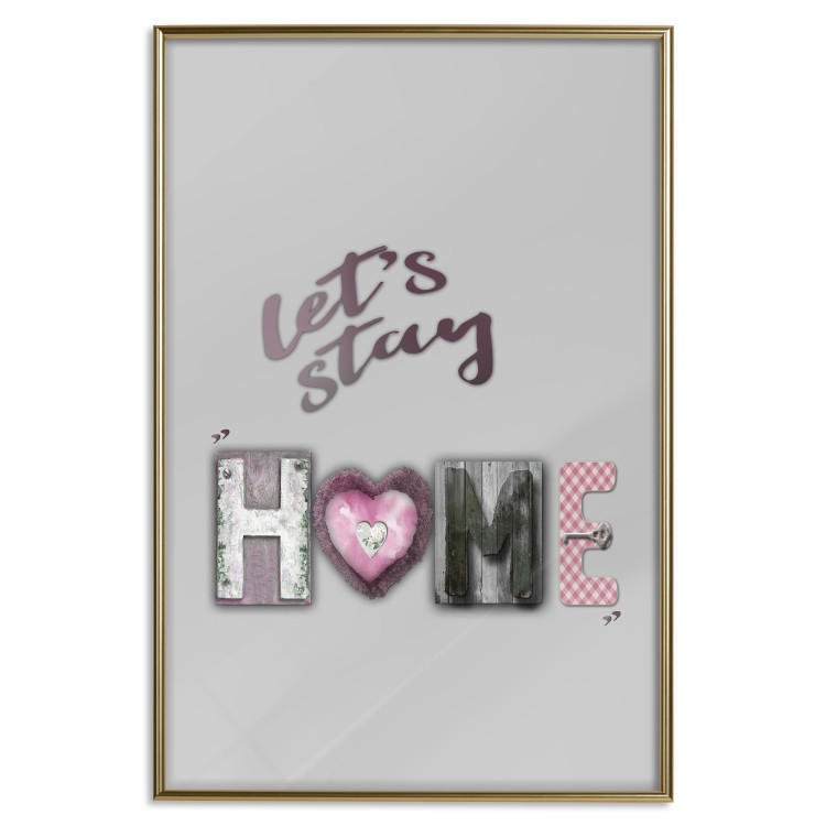 Poster Let's Stay Home - English text "home" on a solid gray background 122825 additionalImage 16
