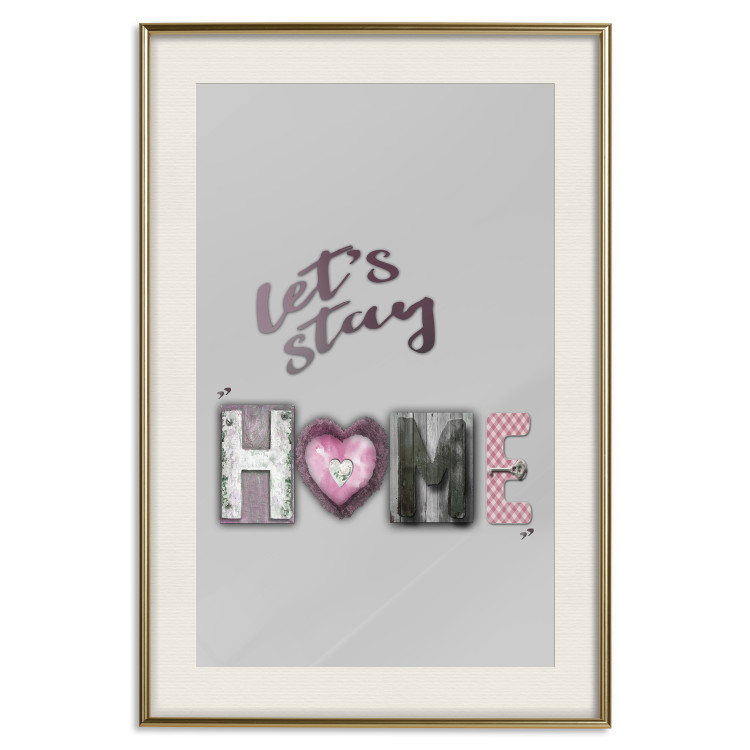 Poster Let's Stay Home - English text "home" on a solid gray background 122825 additionalImage 19