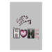 Poster Let's Stay Home - English text "home" on a solid gray background 122825