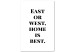 Canvas East or west, home is best English quote - black and white lettering 122925