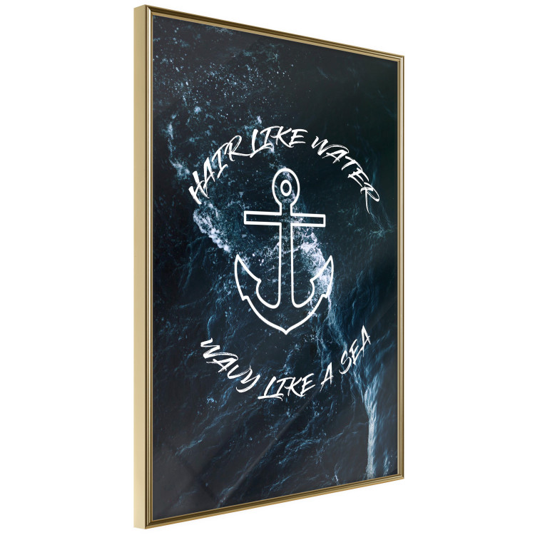 Wall Poster Hair like Water, Wavy like a Sea - English text on a sea background 123025 additionalImage 14