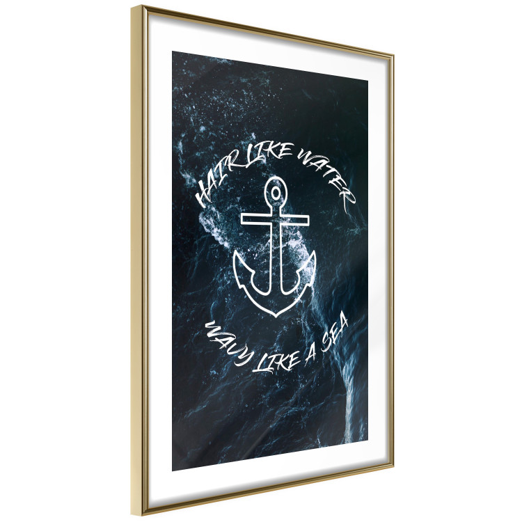 Wall Poster Hair like Water, Wavy like a Sea - English text on a sea background 123025 additionalImage 8