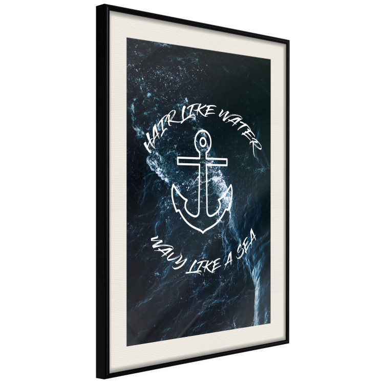 Wall Poster Hair like Water, Wavy like a Sea - English text on a sea background 123025 additionalImage 3